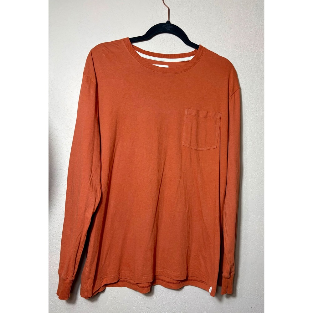 UpWest Resort & Mercantile Mens XL Burnt Orange Long Sleeve Pocket TShirt Cotton